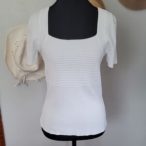 Cable & Gauge White Short Sleeve Top